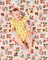 Sunflower Delight Organic Short Sleeve Frill Romper