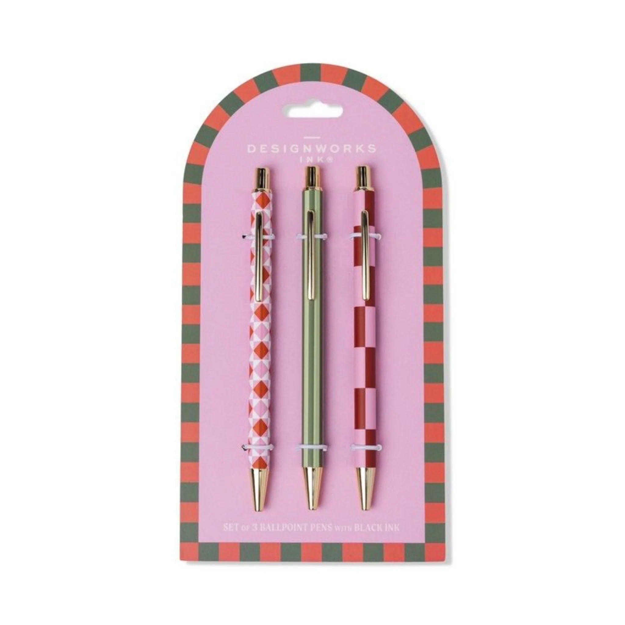 Pens Diamond, Stripe, Check 3pk