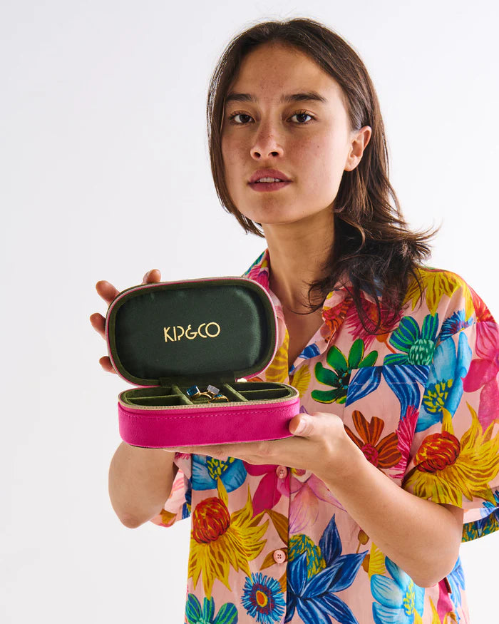 Prickly Pear Travel Velvet Jewellery Box