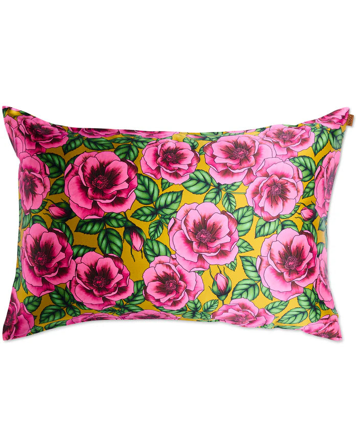 Golden Peony Silk Pillowcase