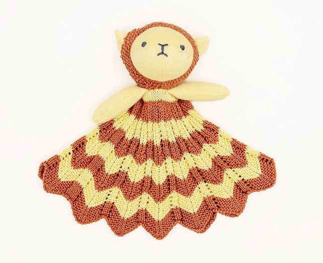 Snuggle Sheep Cotton Knit Baby Comforter - Yellow