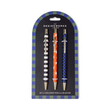 Pen Set Stripe Star Check 3pk