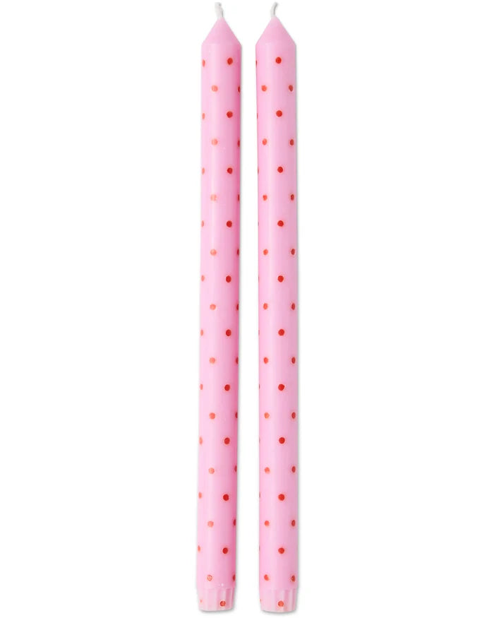 Kiss Me Polka Dot Dinner Candle 2P Set