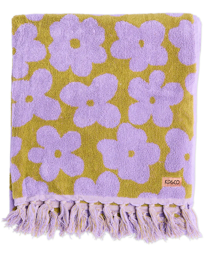 Big Flower Terry Bath Sheet