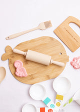 Wooden Kids Cutting Board + Knife Set