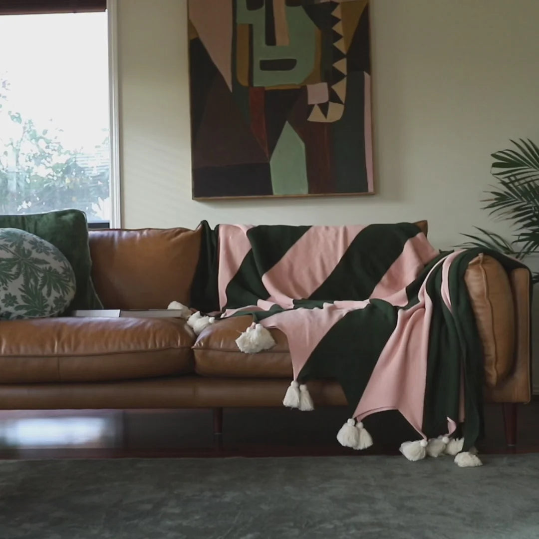 Club Stripe Knit Throw Blanket