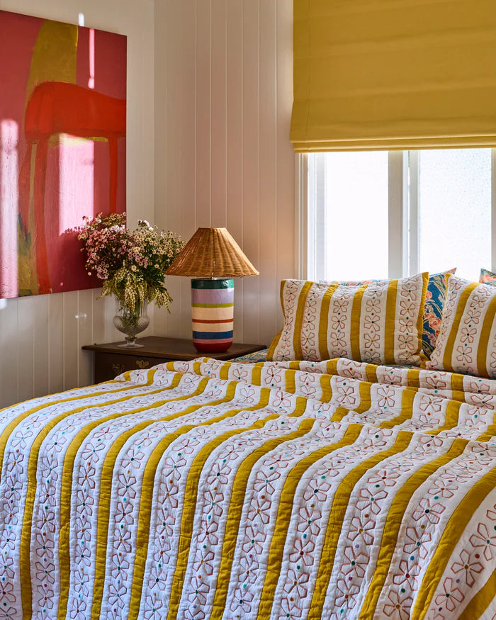 Kip & Co x Anna Spiro Daisy Chain Organic Cotton Quilted Bedspread