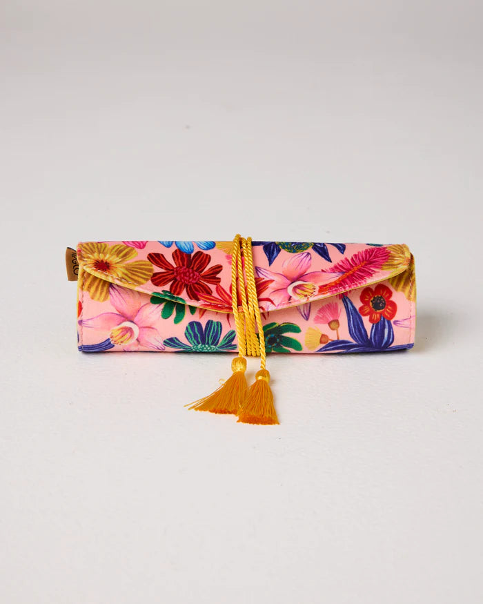 Wild Flowers In Bloom Velvet Jewellery Roll