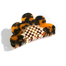 Load image into Gallery viewer, Check Flower Hair Claw
