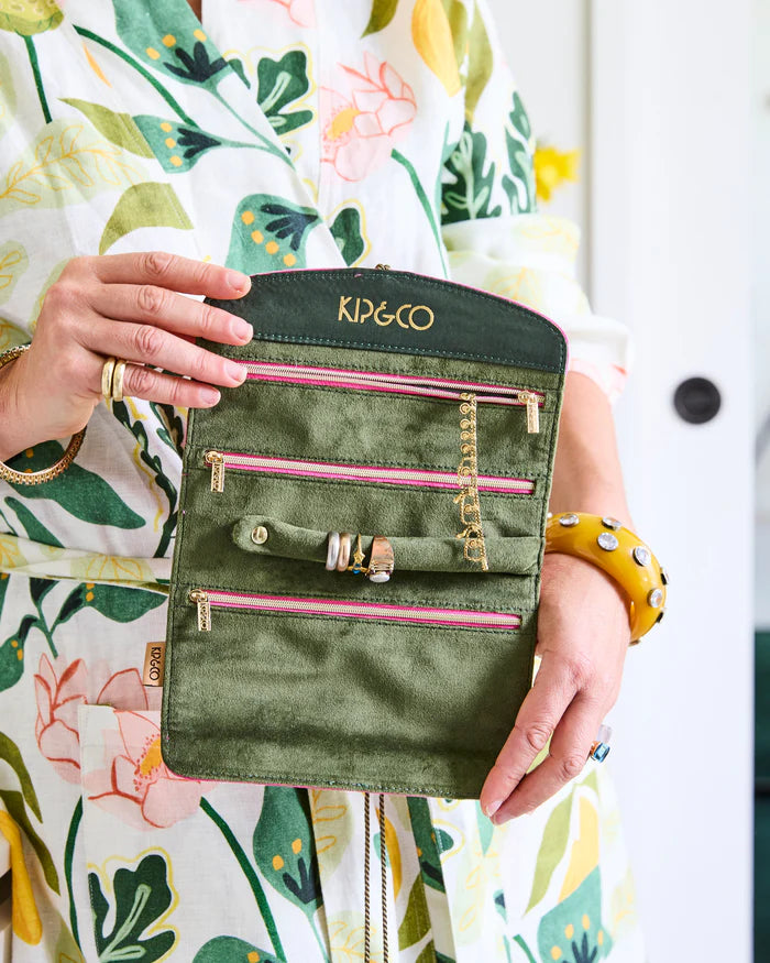 Prickly Pear Velvet Jewellery Roll