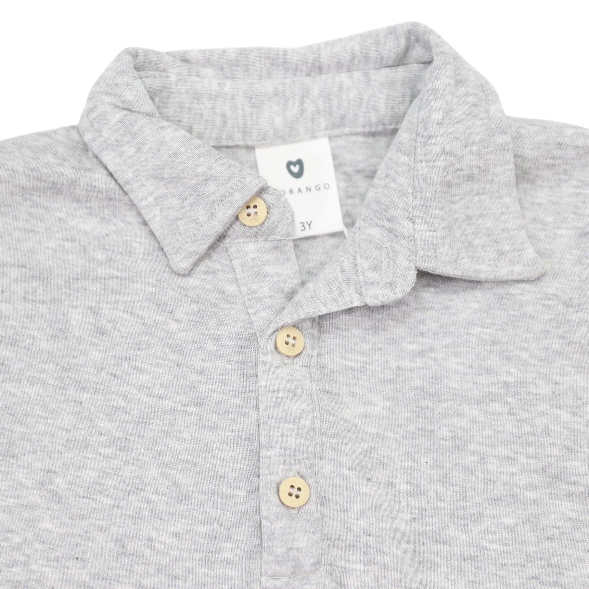Cotton Modal Long Sleeve Polo Grey Marle