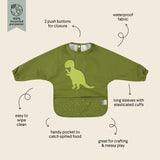 Waterproof Long Sleeve Bib - Mr. Dino