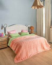 Load image into Gallery viewer, Pistachio Tartan Linen Fitted Sheet
