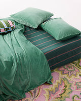Wakame Crush Stripe Linen Fitted Sheet