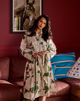 Hydrangea Pink Linen Robe