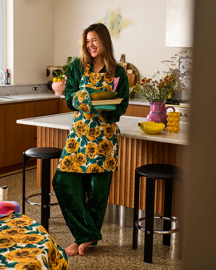 Golden Peony Double Oven Mitt