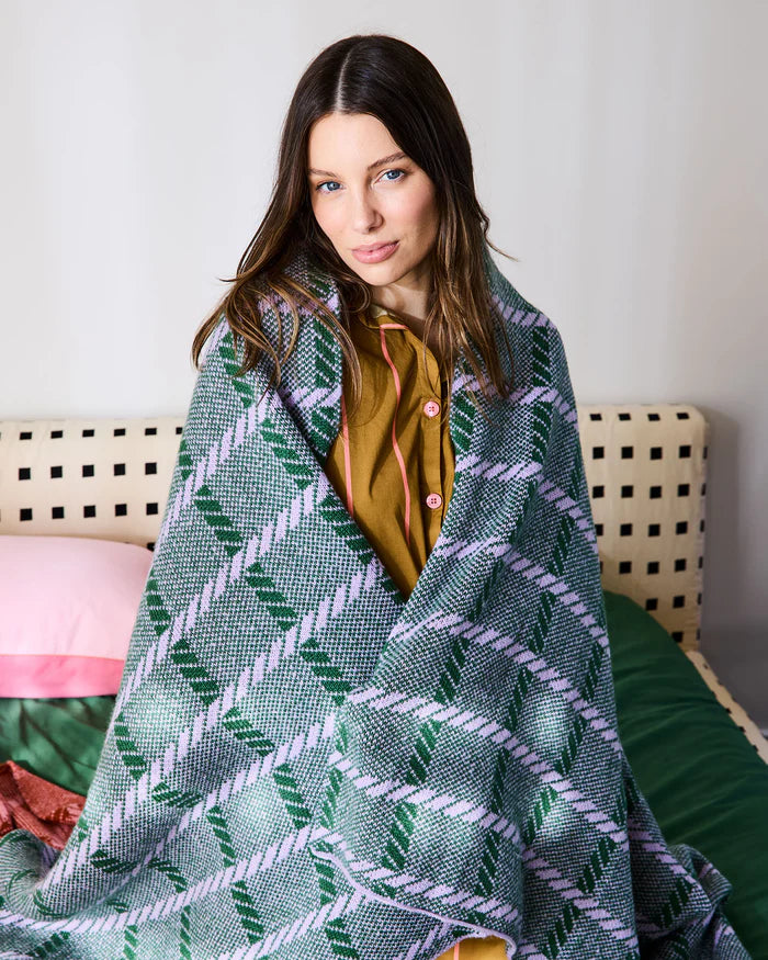 The Alpine Violet Check Blanket