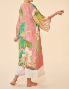 Watercolour Orchids Kimono Gown