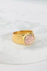 Daniella Ring - Rose Quartz Gold