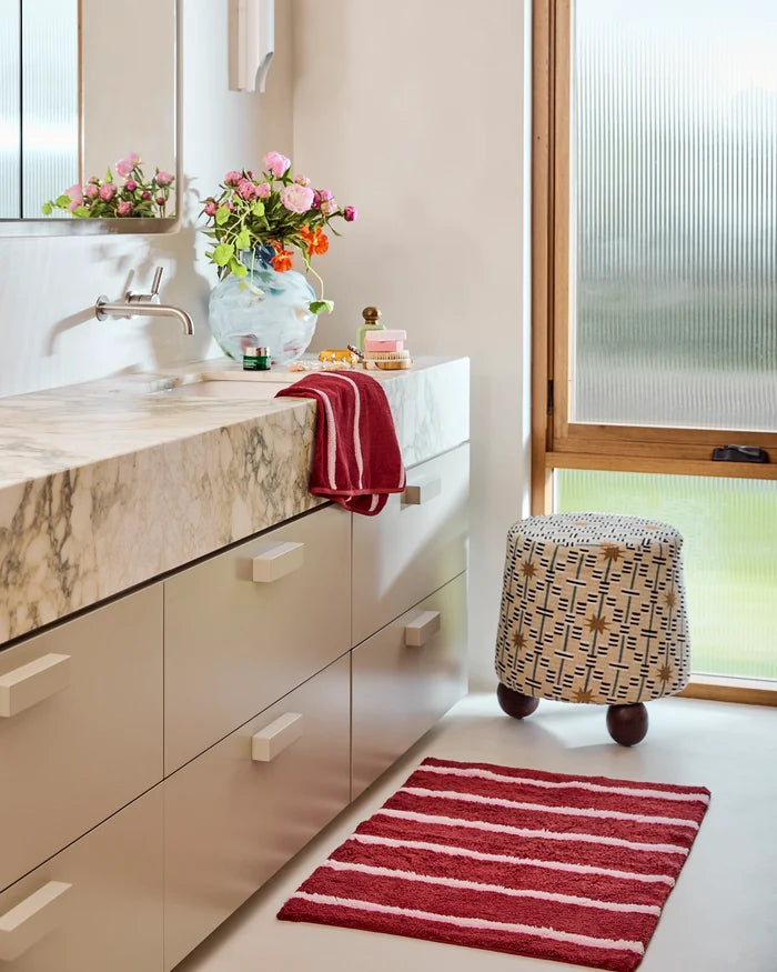 Ruby Rose Stripe Bamboo Terry Hand Towel