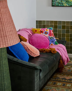 Pink Love Velvet Pea Cushion