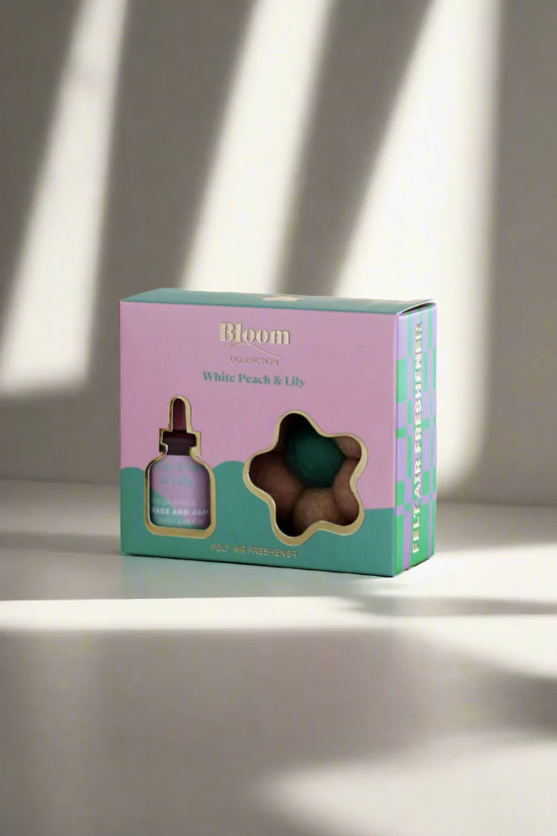 White Peach & Lily Felt Air Freshener