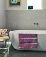 Lavender Field Stripe Bath Mat