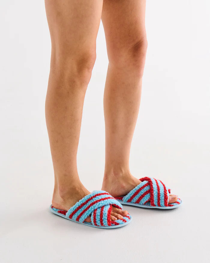 Hamilton Stripe Sherpa Adult Slippers