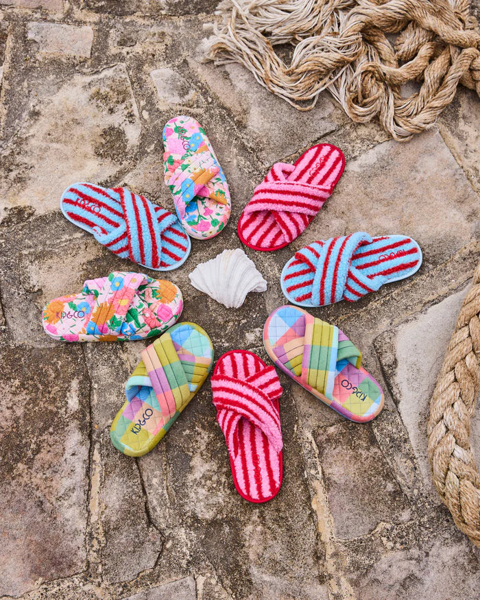 Follow The Sun Quilted Velvet Slippers