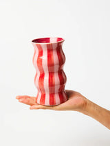 Palma Red Pink Stipe Vase