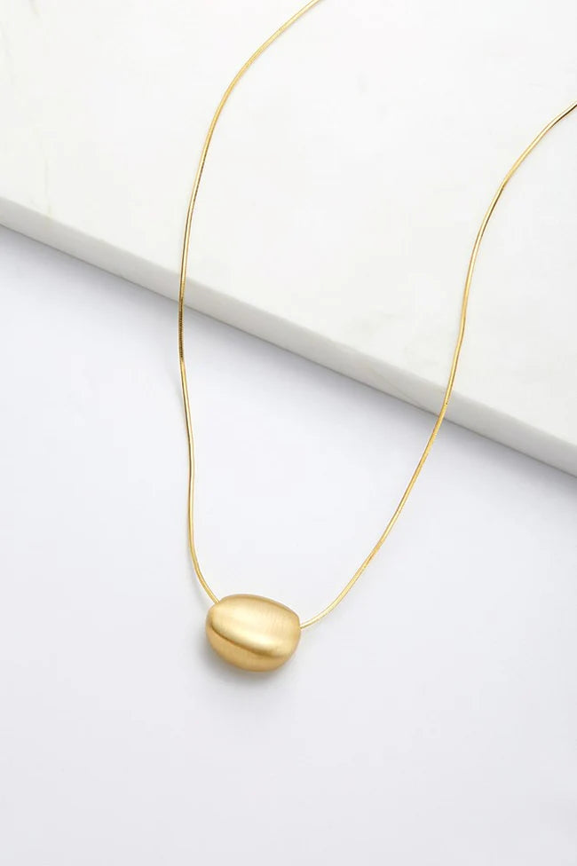 Steph Brushed Necklace - Gold