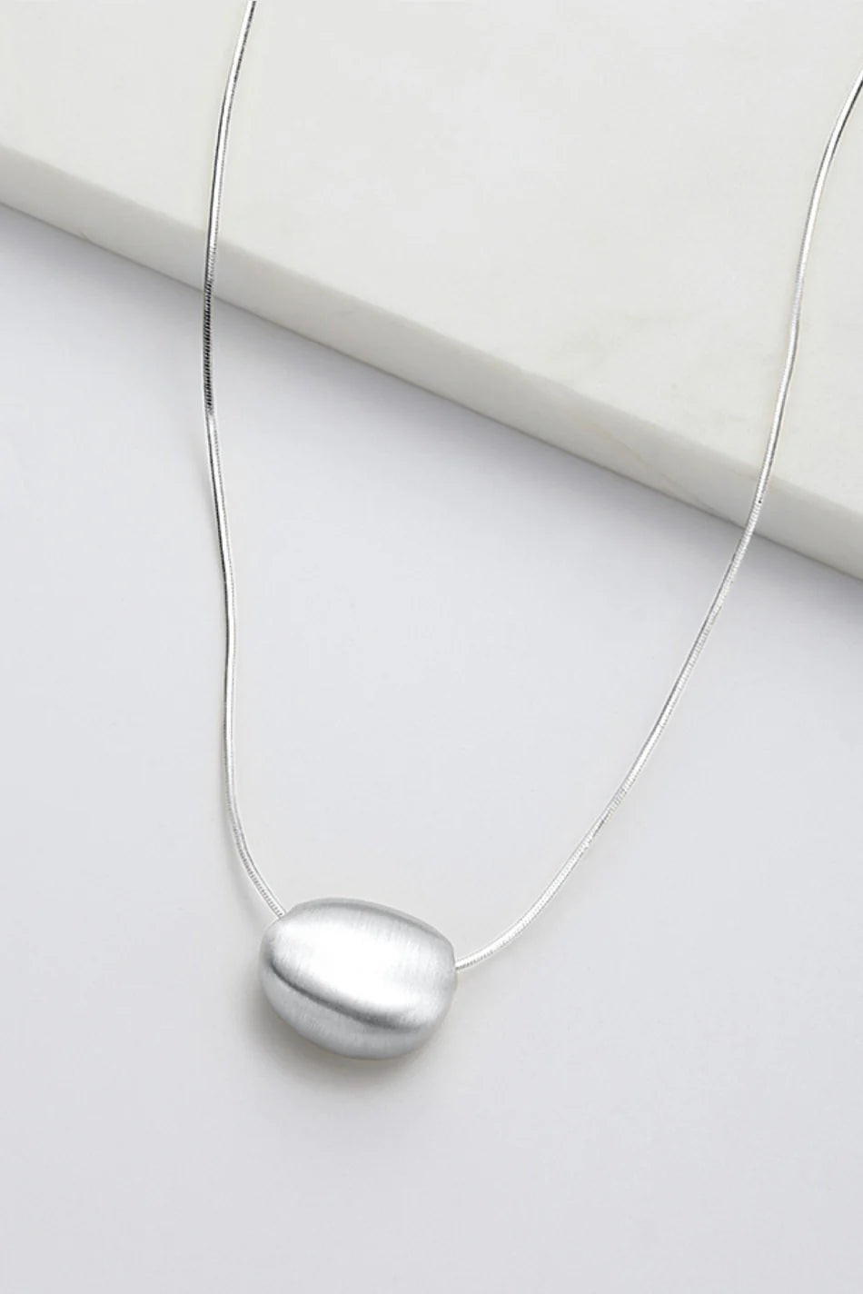 Steph Brushed Necklace - Silver
