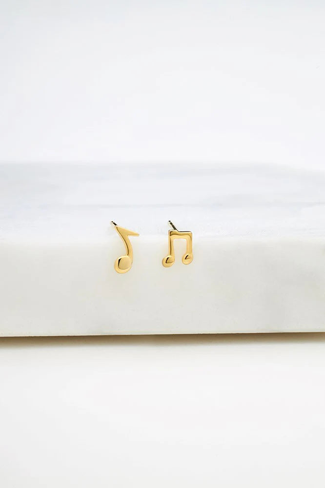 Musical Note Stud Earring - Gold
