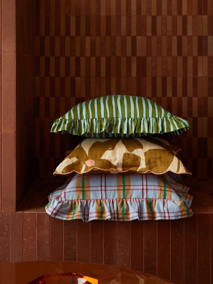 Olive Poppy Cushion