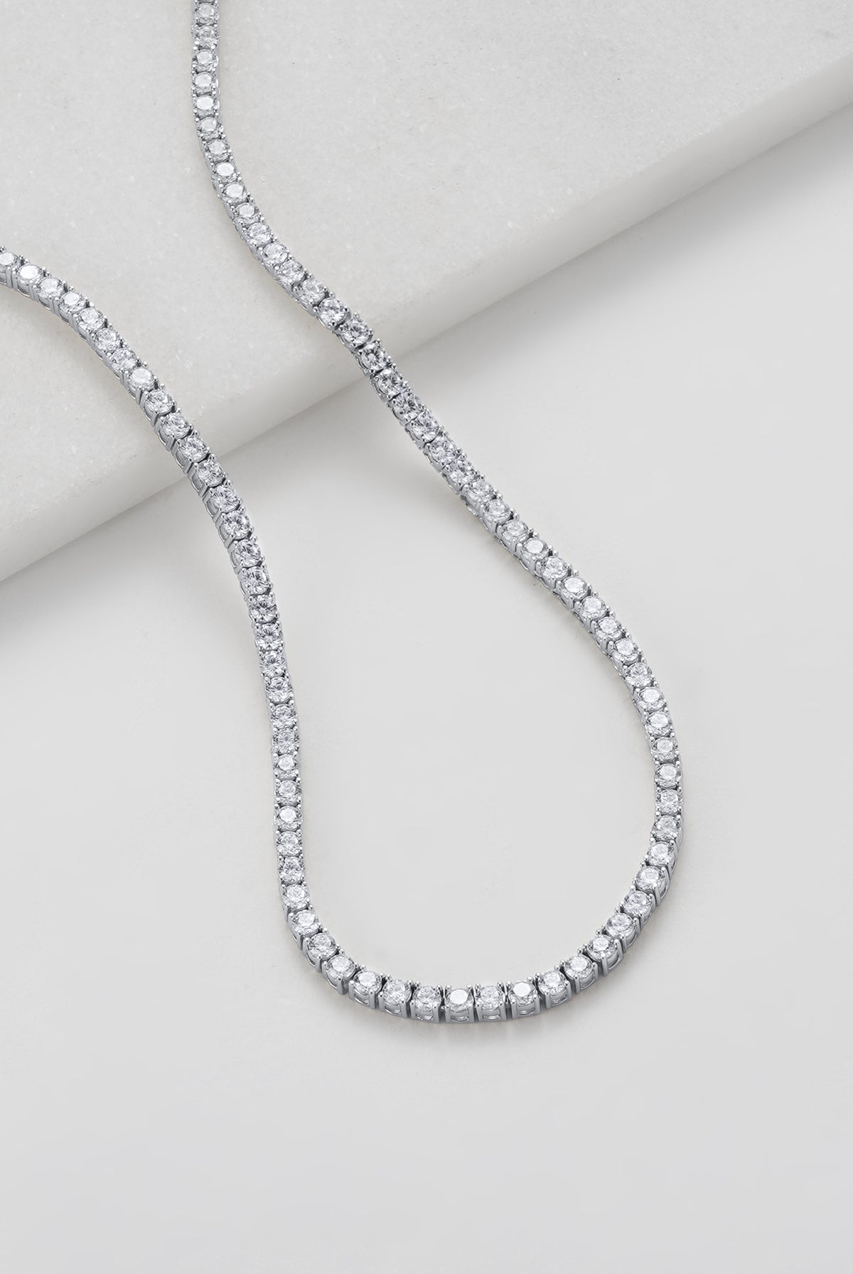 Dani Tennis Necklace - Silver