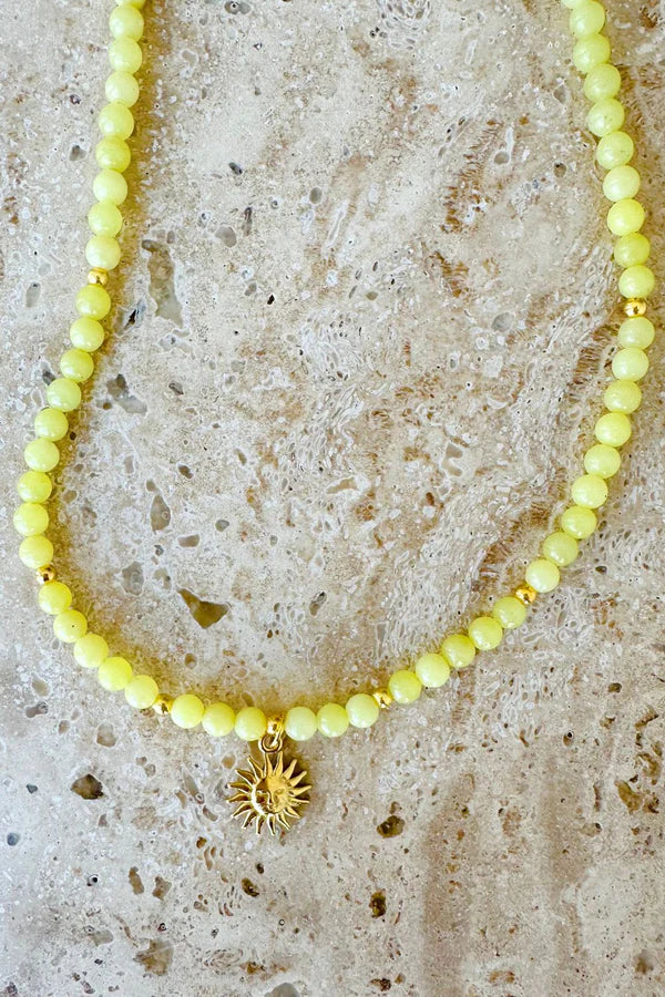 Yellow dyed Jasper Necklace