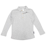 Cotton Modal Long Sleeve Polo Grey Marle
