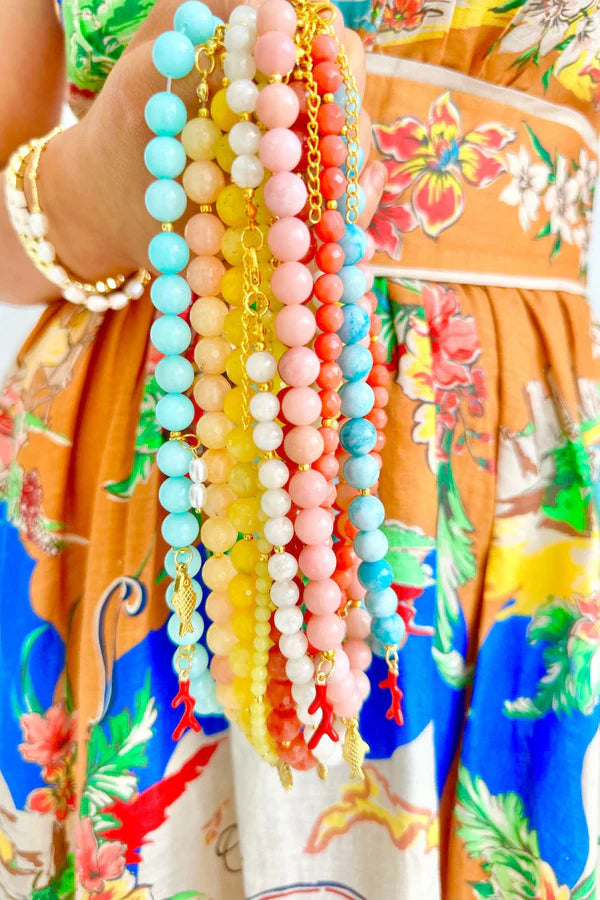 Yellow dyed Jasper Necklace