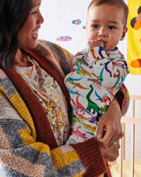 Dino Max White Organic Long Sleeve Zip Romper New-born Only available