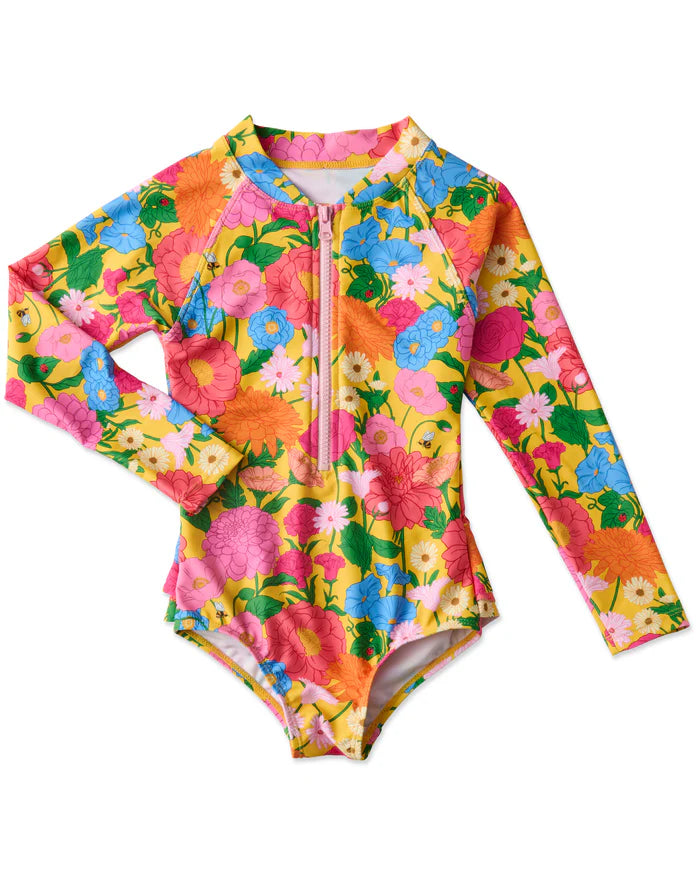 Follow The Sun Yellow Long Sleeve Bathers