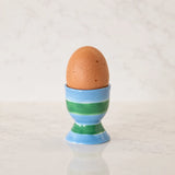 Green & Blue Stipe Egg Cup