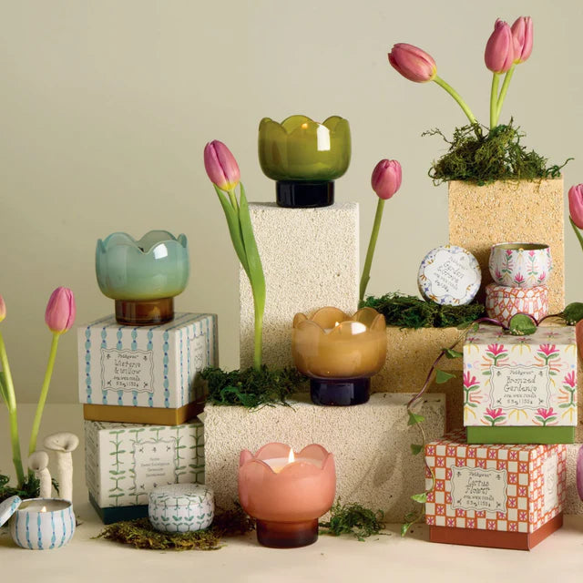 Tulip Glass Candle Bronzed Gardenia