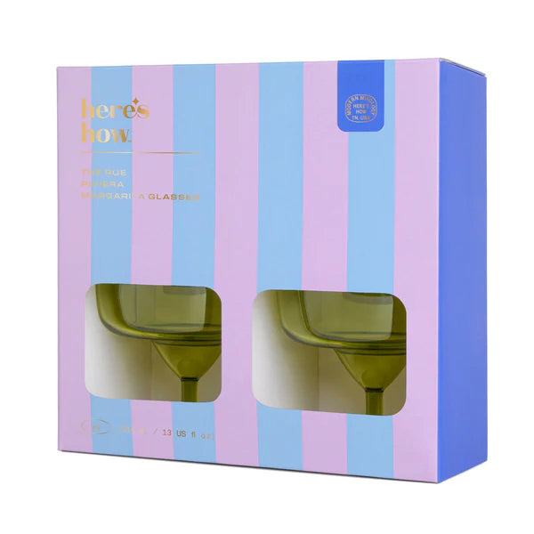 The Rue Margarita Glass - Set of 4 - Olive