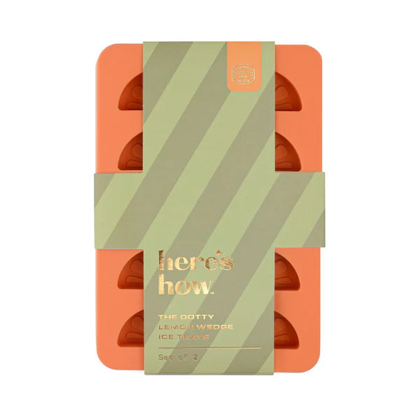 The Dotty Citrus Wedge Ice Trays - Set of 2 -  Orange + Blush Pink