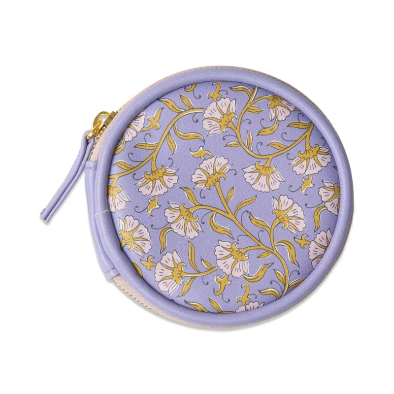 Vegan Leather Pill Case - Purple Vintage Floral