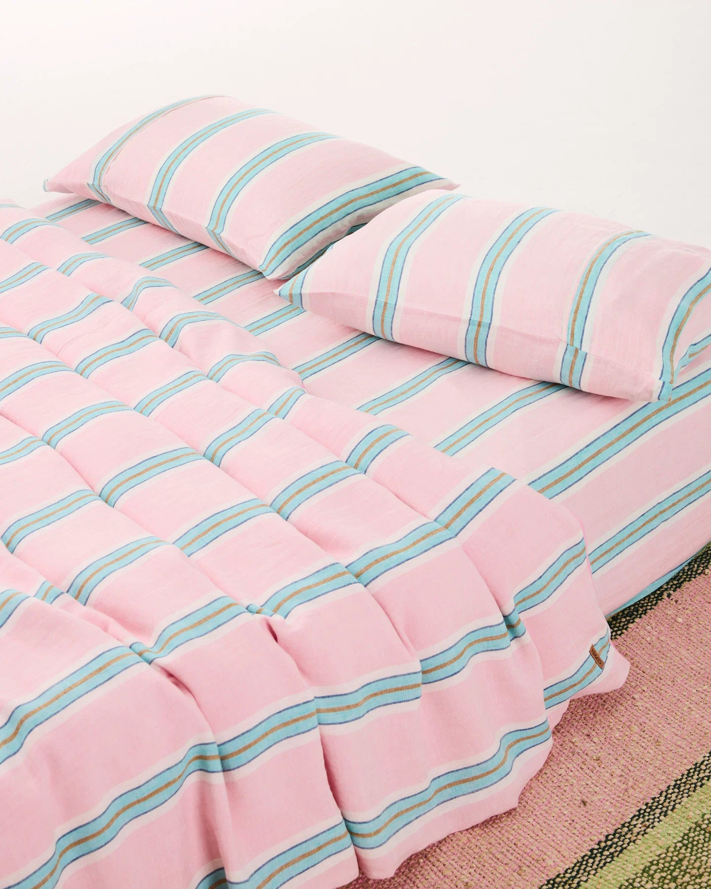 Tickled Pink Stripe Linen Pillowcases