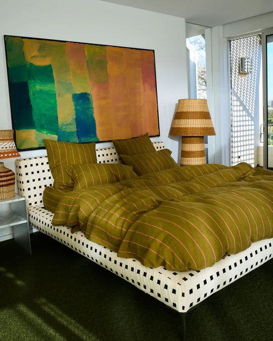 Tapenade Delight Linen Quilt Cover Queen