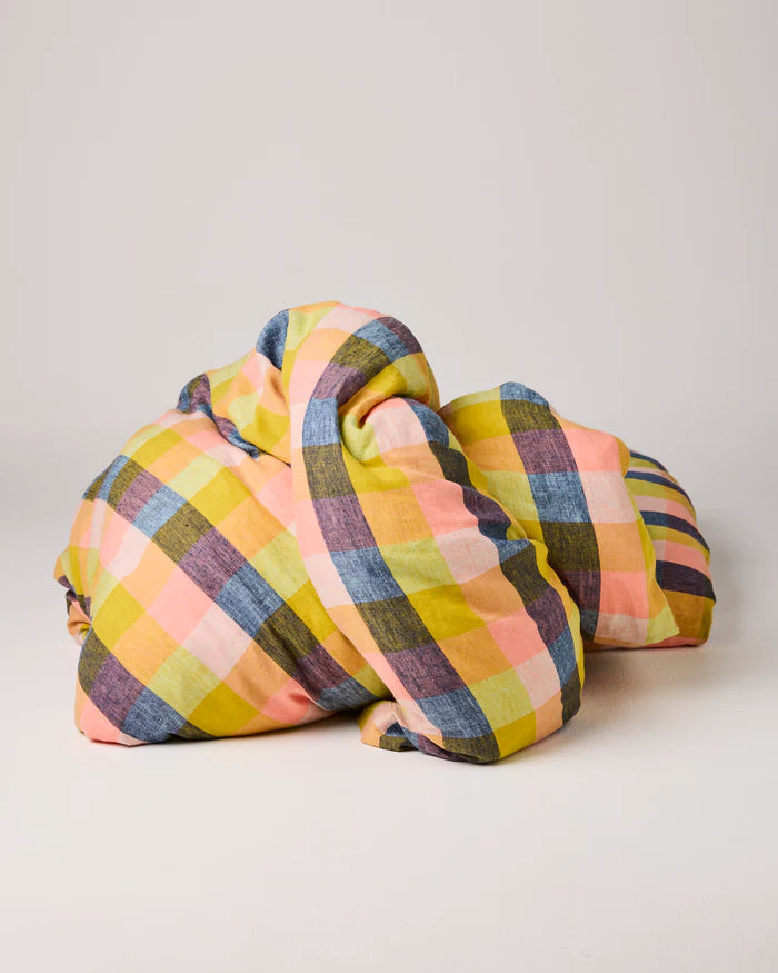 Florida Tartan Linen Quilt Cover