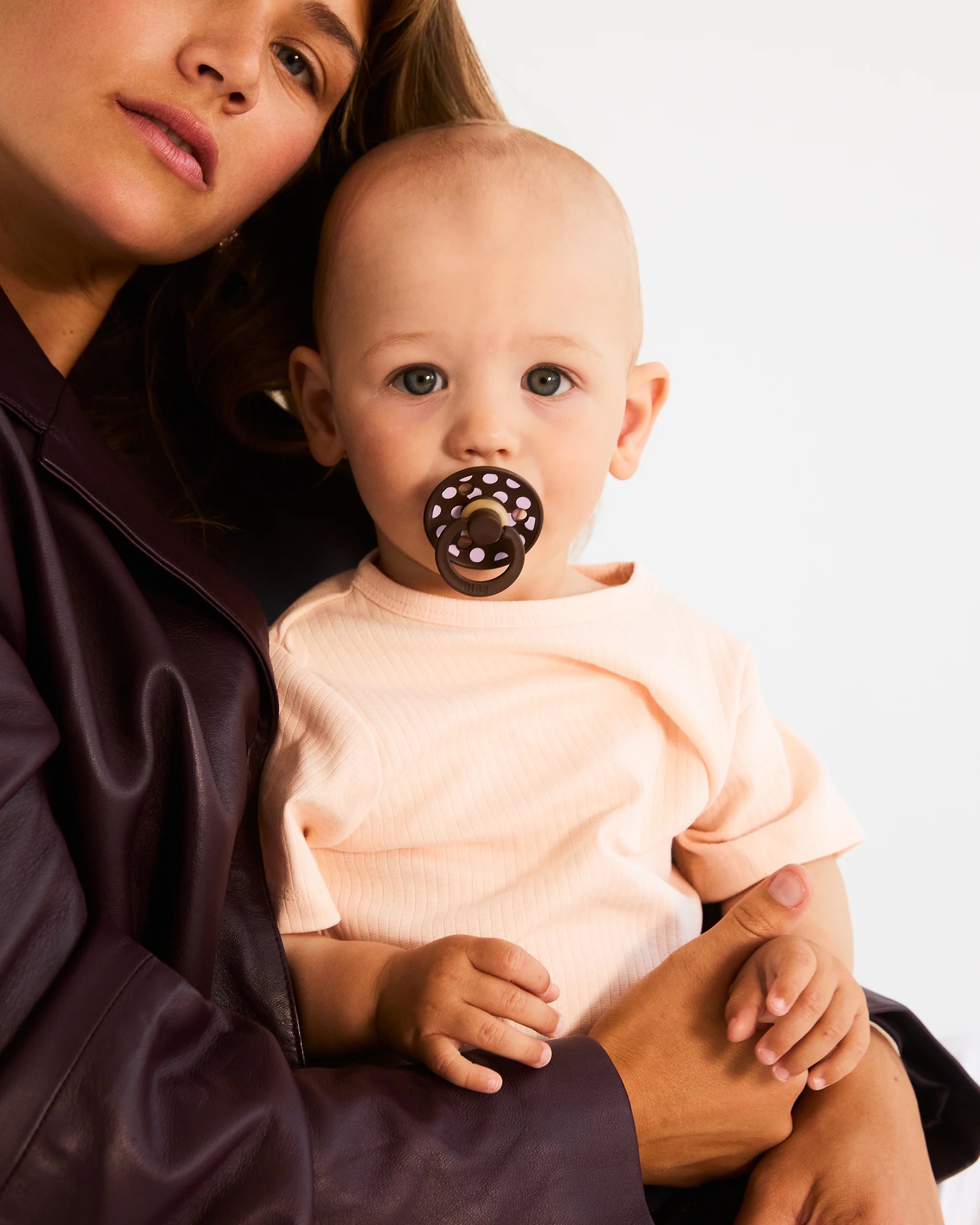 Studio Polka Pacifier 2pk - Baby Pink/Mocha