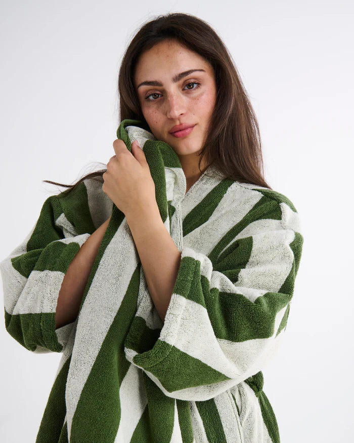 Moss Stripe Terry Hand Towel